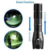Lampe Torche LED Ultra Lumineuse Rechargeable USB Zoomable Tactique, Lumière de Travail Longue Portée pour Camping en Extérieur