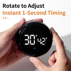 Minuteur rotatif LED magnétique, compte à rebours, apprentissage <span class=keywords><strong>de</strong></span> la gestion du temps, <span class=keywords><strong>chronomètre</strong></span> numérique multifonctionnel vertical rechargeable - Product Image 2