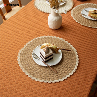Napperon de table élégant et classique, accessoire stylé pour la photographie, dessous de plat anti-brûlure, fait main en cuir PU écologique