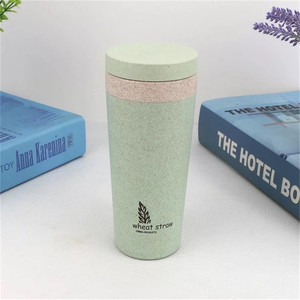 Eco Friendly Wheat Straw Bottles 300ml 10OZ Free Sample Custom Logo Portable BPA Free Eco Friendly Wheat Straw Plastic Biodegradable Drinking Water Bottles