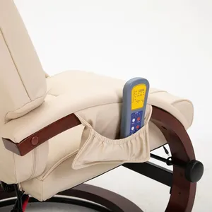 Wooden Swivel Ottoman RV TV Game Office Working Relax Reading Leather Recliner Massage Chair Ottoman PVC Optional Leather