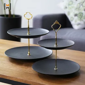 Hersteller Großhandel Hochzeits feier verwenden Keramik 3 und 2 Tier Dessert Display Stand Hochwertige Kuchenst änder