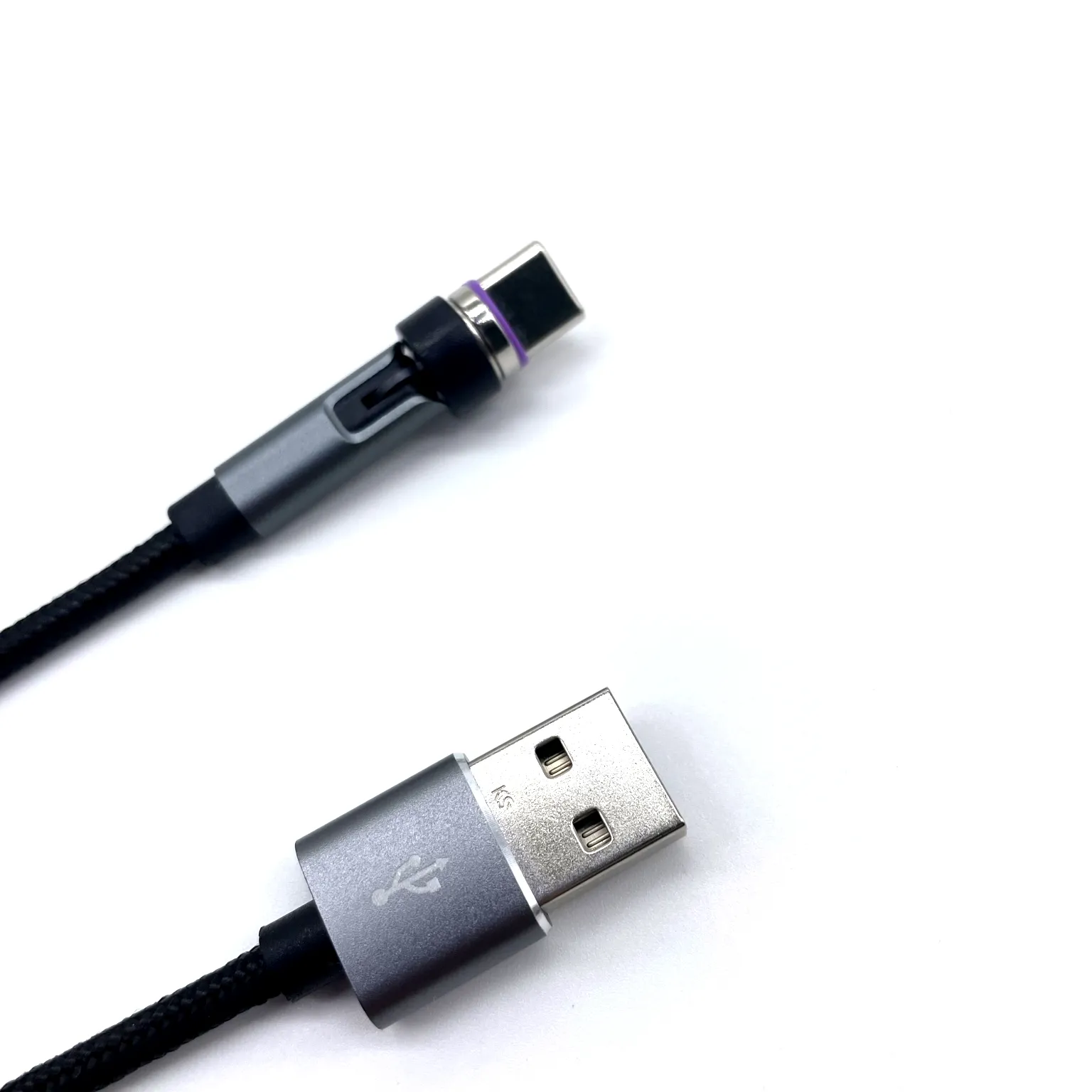 3 in 1 Custom magnetic usb cable 360 Rotating Nylon Braided Usb Cable For iPhone Type C Micro Cable