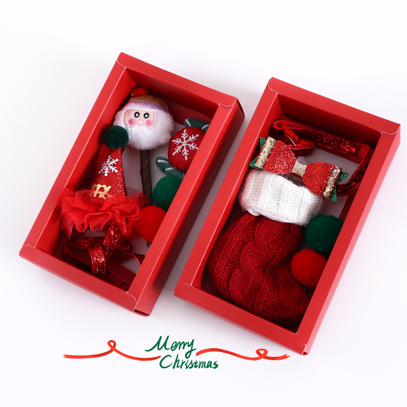 Pet Christmas hat headdress collar catnip toy ball cat dog accessories gift box set