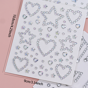 5Pc Diamant <span class=keywords><strong>Visage</strong></span> Autocollants Blanc Style Mixte Glitter Cristal <span class=keywords><strong>Visage</strong></span> Decal 3D Auto-Adhésif <span class=keywords><strong>Visage</strong></span> Strass Maquillage - Product Image 6