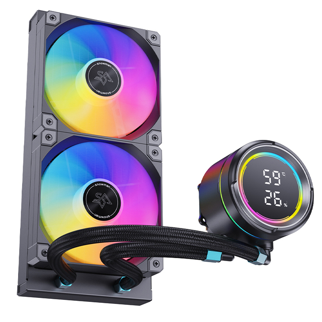 SNOWMAN Modern CPU Liquid Cooling System with Temp Display and ARGB PWM Fan for PC CPU Cooling