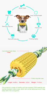 Juguete de Maíz para Perros, Palitos para Limpiar los Dientes, Nudos de Maíz para Perros Medianos y Grandes - Product Image 2