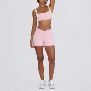 Custom Logo Women Fashion Sports <b>Bra</b> Contrast Straps <b>Open</b> Back Sexy Padded Crop Top Square Neck Comfortable Cute Yoga Sports <b>Bra</b> - Product Image 2