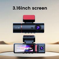 Mini 4K 2160p 3.16 pouces 3 canaux de caméra 360 degrés Dash Cam Vision nocturne voiture Dvr Dash caméra avec Wifi G-sensor enregistrement en boucle