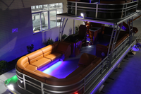Kinocean Vente flash Bateau ponton à deux étages Triton de 30 pieds avec salle de bain et toboggan à vendre