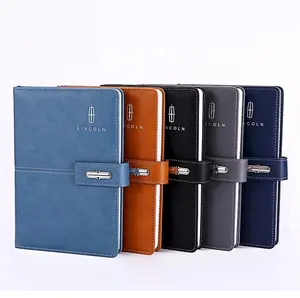 Set regalo per Notebook con copertina in pelle PU di lusso personalizzato diario aziendale per ufficio aziendale con diario dell'ufficio del pianificatore della scatola della penna dell'unità USB