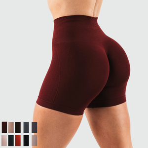 Vente en gros de shorts de motard de yoga sans couture pour femmes gym <span class=keywords><strong>fitness</strong></span> shorts de motard sans couture en nylon pour femmes yoga des fesses - Product Image 1