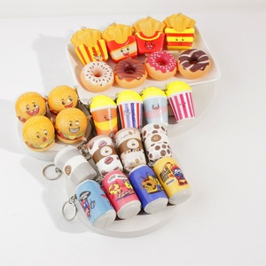2025 sıcak satış Kawaii PU köpük <span class=keywords><strong>Hamburger</strong></span> sıkmak oyuncak yavaş yükselen stres giderici anahtarlık anksiyete Fidget rahatlama için 5-7 yıl - Product Image 4