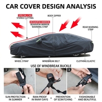 Housse de voiture imperméable en tissu Oxford, housse de protection contre la grêle, les rayures, la glace, la neige et les UV, housse de voiture pliable, abri pour voiture, housse pour SUV