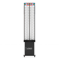 Dernière marque de serrure de magasin, métal blanc mobile rotatif lunettes de soleil présentoir magasin spin show case