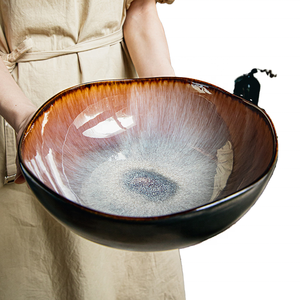 Bol à soupe en céramique de 9.5 pouces jetable asymétrique grand bassin à poisson mariné spécial pour l'utilisation transfrontalière de fête d'hôtel - Product Image 6