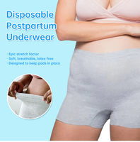Sous-vêtement post-partum femme gris sans couture extensible post-partum culotte slip élastique sous-vêtement jetable Boyshort