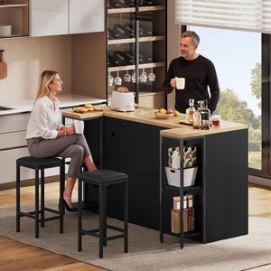 SENYU Tilt Out Trash Can <b>Cabinet</b> for 10-Gallon <b>Bin</b> Modern Black MDF Kitchen <b>Storage</b> Drawer with Easy Installation - Product Image 2