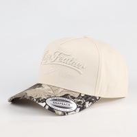 Casquette de baseball unisexe de haute qualité en tissu Oxford Dobby bicolore camouflage, logo brodé 3D personnalisé, réglable, décontractée, pour le golf et les sports