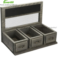 Grey Wood Gewürz regal Organizer Spice Rack mit/Drawer Style Design & Chalk board Gewürz regale Set
