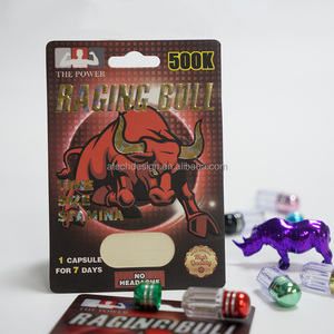 Luxury Gold Foil Rhino Style Supplement <b>Packaging</b> Box Custom <b>Printed</b> Pill Card Box <b>and</b> Capsule Blister Wholesale - Product Image 2