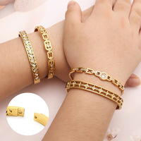 Bracelet Gaovo Premium Luxe Léger Géométrique Pavé CZ en Acier Inoxydable Polyvalent Tendance Résistant au Ternissement Bijoux de Mode pour Femme