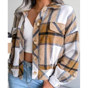 Veste en <span class=keywords><strong>laine</strong></span> <span class=keywords><strong>pour</strong></span> femmes européennes américaines-Manteau à carreaux-Bouton unique-Lapin-Collection automne-hiver à manches longues - Product Image 3
