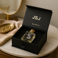 Boîte cadeau magnétique de luxe gris pâle pour parfum, avec insert personnalisé, pour parfum haut de gamme et étui de vente au détail pour boutique
