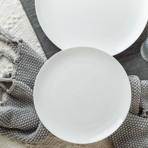 Assiettes à steak rondes européennes pas cher 10 pouces assiettes blanches en porcelaine pour la restauration - Product Image 2