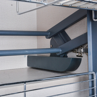 Cesta de puxar para armário de cozinha, cestas de puxar para fora, de aço inoxidável, suporte para baixo, cesta de armazenamento, tigela, prateleira de elevação WB-004