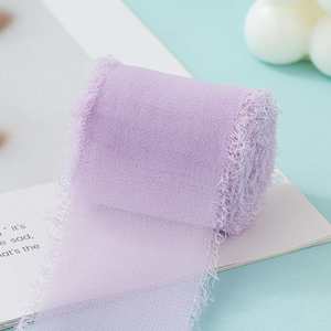Ruban en Chiffon Bohème Multicolore de 4 cm x 5 Mètres à Bords Effilochés pour Bouquet de Mariage, Emballage et Décoration Cadeau - Product Image 4