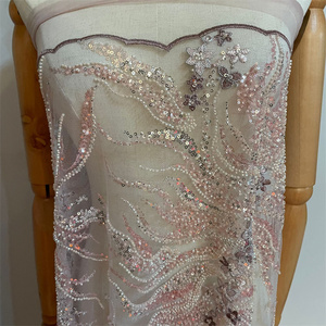 Nhà máy trực tiếp OEM giá bán buôn đính cườm Ren Vải Thêu - Product Image 4