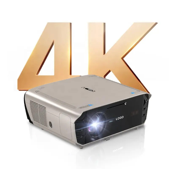 OEM/ODM High Brightness 1850ANSI 4K Beamer Portable Android 9 Smart Projector LED Light Auto Focus Hifi Speakers Dual-Band