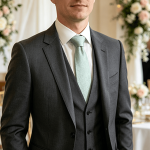 Corbata Clásica de Seda para Hombre con Diseño Paisley en Verde Menta y Tejido Jacquard para Uso Profesional - Product Image 4