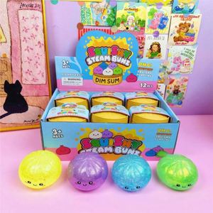 Vente en gros usine : Jouet sensoriel anti-stress TPR Squishy en forme de boulette avec visage souriant, Boîte mystère surprise à paillettes pour adultes - Product Image 4