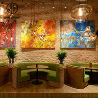Usine salle à manger meubles Burger Shop café KTV canapé personnalisé Commercial Restaurant demi-cercle cabines en bois sièges