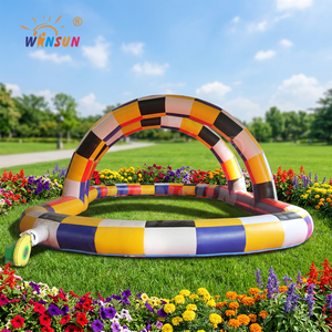 WINSUN Juegos Inflables Interactivos para Niños, Pista de Carreras Circular, Juegos Inflables de PVC - Product Image 1