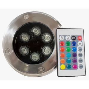 RGB LED 6W da incasso luce da giardino con telecomando multicolore - Product Image 4