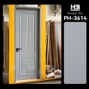 American Villa Traditional Design 2 Panel Grey Solid Wood Waterproof Swing Interior Bedroom <strong>Doors</strong> for Apartment Kitchen - Product Image 3