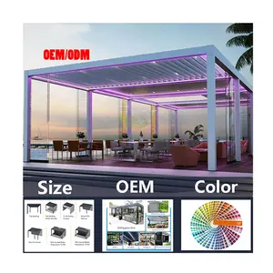 Luxury Remote Control Motorised Outdoor Aluminium Louvered Roof Pergola Garden Building Electric Custom Pool Pavilion Pergolas