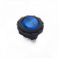 Interrupteur à bascule rond personnalisable KCD8 20,2 mm trou de montage 3 broches SPST marche/arrêt avec lumière bleue 24V