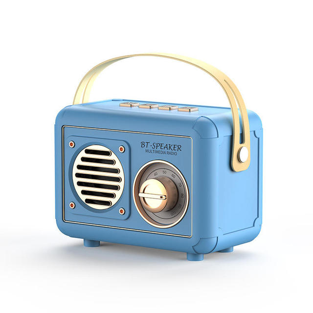 Classical Vintage Design Portable Wireless Speaker with Large Volume Subwoofer LED Microphone Bluetooth Speaker