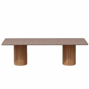 Ensemble de table et chaises de jardin en teck avec structure en alliage d'aluminium, résistant aux intempéries, design moderne et minimaliste - Product Image 3