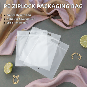 Bolsa de Plástico PE Portátil con Cierre Hermético para Ropa y Zapatos, Embalaje Transparente Grueso Esmerilado para Exhibición, Superficie Grabada - Product Image 3