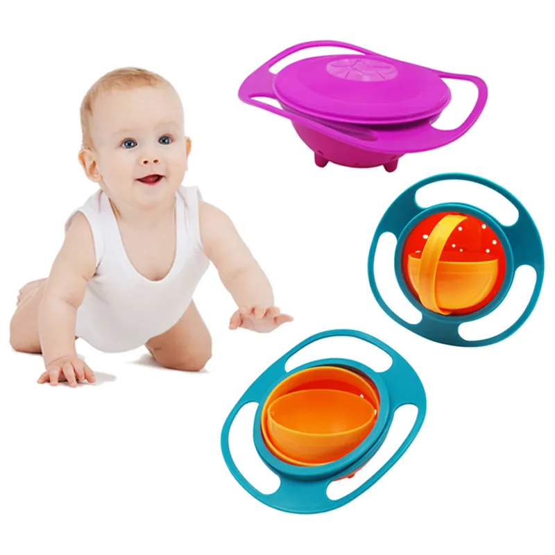 실용적인 360 회전 ABS 플라스틱 건강한 아기 아이 비 유출 먹이 유아 접시 그릇