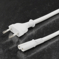 Câble Blanc Allemagne France 2 Broches vers Connecteur IEC C7 (Figure-8) 220V 0.75mm²/2C