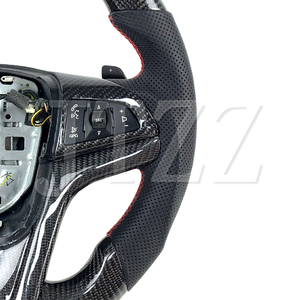Volant en cuir perforé personnalisé <span class=keywords><strong>rouge</strong></span> avec LED et fibre de carbone pour Chevrolet <span class=keywords><strong>Corvette</strong></span> C5 C6 C7 C8 2020 2021 <span class=keywords><strong>2022</strong></span> 2023 2024 - Product Image 4