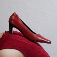 Nouvelles Escarpins Femme en Cuir Véritable de Haute Qualité Automne 2026, Bout Carré, Élégantes pour Soirée, Bureau, Talon Haut, Bouche Peu Profonde, Taille 40