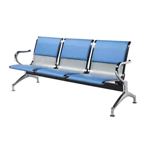 PU dolgu ile popüler Metal çelik 2 3 4 koltuklu havaalanı bekleme koltuğu