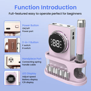 Heim-DIY-Salon Stabile Glättung 40000 U/min Wiederaufladbarer Tragbarer Aluminium-Nagelfräser Bürstenloser Nagelbohrer-Ständer für Acrylnägel - Product Image 3